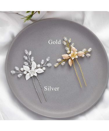 Unicra Silver Wedding Flower Hairpins - Bridal Headpiece Accessories (Pack of 3) for Elegant Brides - Shop Now! - Buy Online on GoSupps.com