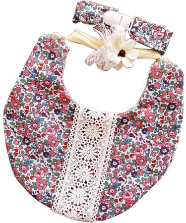 Buy Money7 3-Part Baby Headband & Bib Set - Floral Design Saliva Towel & Pacifier Clip for Boys & Girls - Pink | International Shipping Available - Buy Online on GoSupps.com