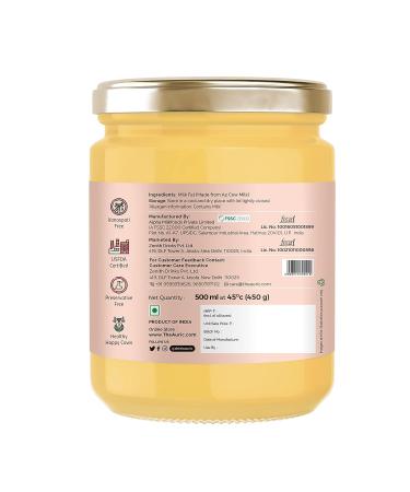 Auric A2 Desi Cow Ghee 500ml | Pure Brijwasi Ghee | Lab Tested | Grass Fed | Glass Jar | Danedar Ghee - Buy Online on GoSupps.com