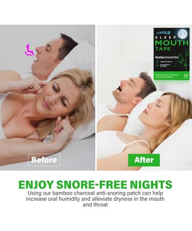 Anti Snoring Mouth Tape with Natural Bamboo Charcoal - Snoring Aid for Men and Women - Black - Buy Online on GoSupps.com