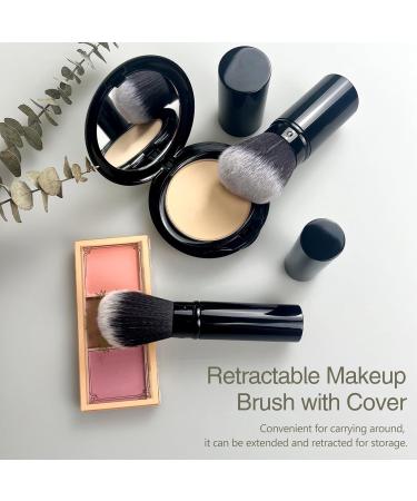 Retractable Kabuki Makeup Brush - Angled Travel Powder Blush Brush with Cover for Makeup Applications | International Shipping Available - Buy Online on GoSupps.com