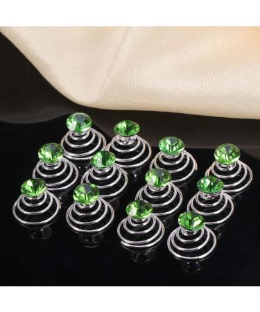 Beaupretty Strass Twisters Crystal Haircap - 12 Green Spiral Hair Twists for Weddings Proms & Parties - Buy Online on GoSupps.com