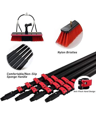 Window Cleaning Brush Equipment Water Fed Telescopic Brush/Brush and Squeegee/Extendable Water Fed Pole Set Scrubbing Brush 55cm Brush Head 8M/27FT - Buy Online on GoSupps.com