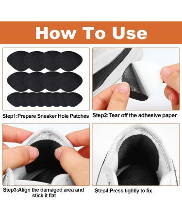 ZSRVAJ 16 Pcs Shoe Heel Repair Heel Repair Patch Self-Adhesive Shoe Repair Patch for Most Types of Shoes Shoe Heel Repair Kit for Sneaker Leather Shoes and High Heels (Black) - Buy Online on GoSupps.com