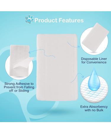 Cloverooke 100ct XS Dog Diaper Liners - Disposable Absorbent Pads for Male Dogs with Urinary Incontinence - White - PL-XS-100PK - Buy Online on GoSupps.com