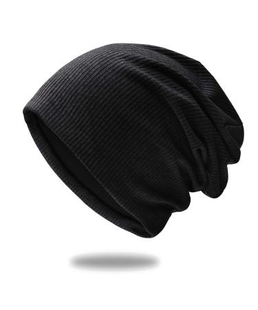 SD SHADOW DOMAIN Trendy Stylish Beanie of Quality Knit Fabric, Breathability & Elasticity Skull Cap Hat Black Stripes