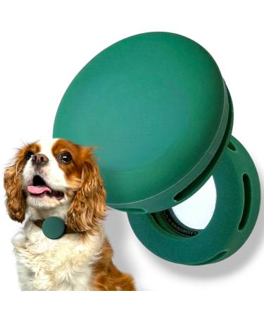 moosh Silicone Airtag Holder for Dogs and Cats | Perfect for Pet Trackers | Safe & Stylish Emerald Green