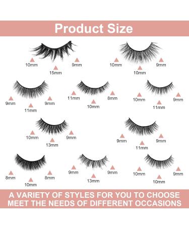 10 Pairs 3D Magnetic False Eyelashes Set with Eyeliner & Tweezers - Reusable Waterproof Long-Lasting Makeup - Buy Online on GoSupps.com