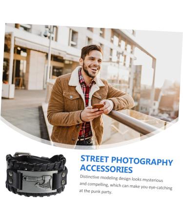 CALLARON 2pcs Wristband Woven Bracelets Black Wristlet Men Gothic Braided Leather Bracelet Charm Braclets Mens Black Bracelets Mens Bracelets Mens Leather Pirate Man Zinc Alloy Accessories 28X3.8X1CMx3pcs Blackx3pcs - Buy Online on GoSupps.com