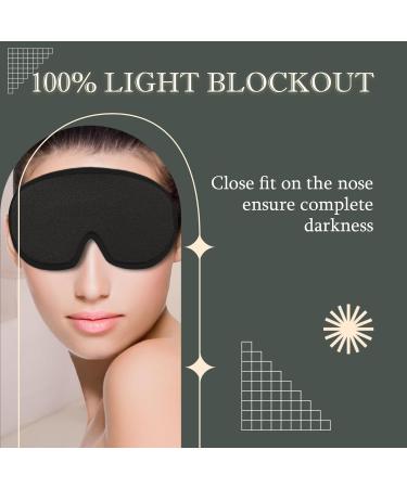 Premium 3D Sleep Mask for Uninterrupted Sleep - 100% Light Blocking Soft & Breathable Blindfold for Travel & Naps - Ideal for Men & Women - Buy Online on GoSupps.com
