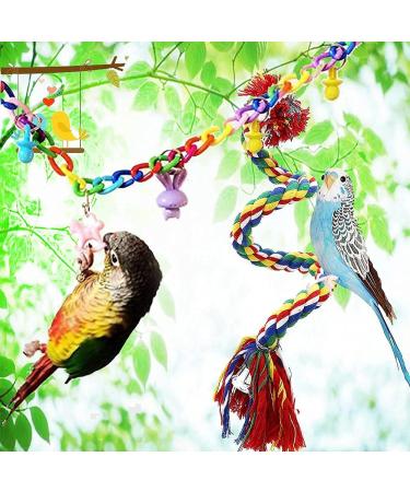 JIAYUE Bird Toys | Rope Bungee Chewing Toy for Parrots & Small Birds (9pcs) - Cage Accessories for Parakeets, Cockatiels, Macaws, Lovebirds - Buy Online on GoSupps.com