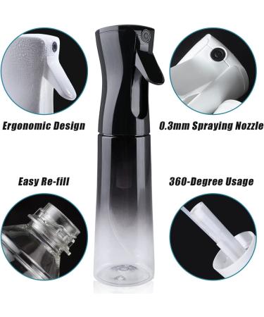 Golden Cow Ultra Fine Mist Spray Bottle 10oz - Reusable Plastic Sprayer for Hairstyling, Cleaning, Plants, Skin Care - Gradient Blue-Black/Gradient Black - Buy Online on GoSupps.com