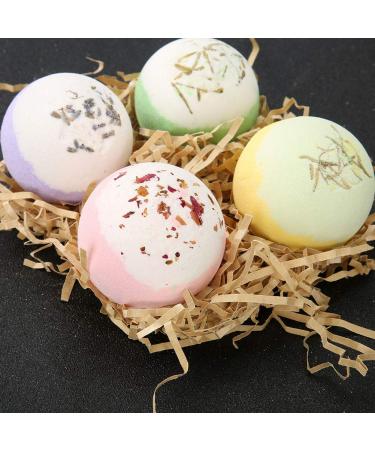 4PC Handmade Bath Bombs Set | Dried Flower & Essential Oil | Moisturizing & Whitening | Ideal Gift for Children Women & Girls - Buy Online on GoSupps.com
