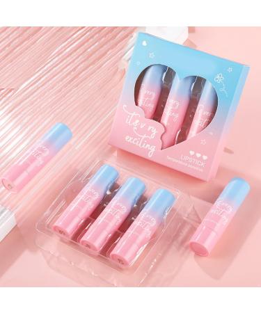 Linjinx 3PCS Vegan Lip Balm Set Color Changing Lip Gloss Moisturizing Sheer Lipstick Cruelty-Free Cosmetic Gift for Women Multicolor One Size One Size Multicolor - Buy Online on GoSupps.com