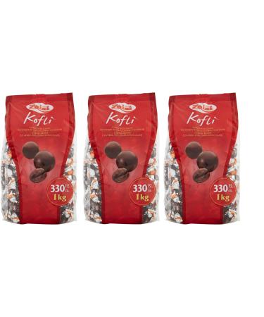 Italian Gourmet E.R. Zaini Kofli Dark Chocolate Coated Coffee Beans 1000g + Gourmet Italian Polpa 400g (Pack of 3)