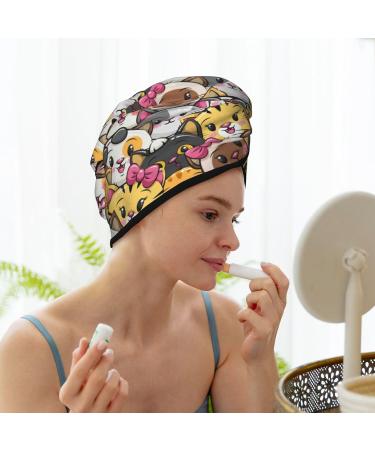 Quick-Dry Hair Towel Wrap | Cute Cat Cartoon Design | Hair Turban for Fast Drying | Perfect International Shipping - Buy Online on GoSupps.com