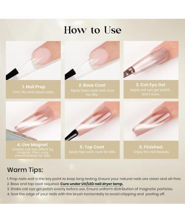 MIZHSE Cat Eye Gel Nail Polish Set - 8 Colors Ceramic Magnetic Gel Shimmering Silver Brown Green & Purple - Soak Off Nail Art for Home & Salon - Perfect Gift for Women - Buy Online on GoSupps.com