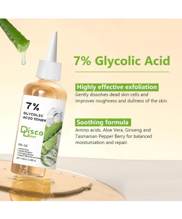 7% Glycolic Acid Exfoliating Toner Hydrating Facial Toner Smooth Glowing Skin Even Skin Tone Improve Skin Texture Gentle Formula for Daily Use 3.38 Fl Oz (Pack of 1) - Buy Online on GoSupps.com