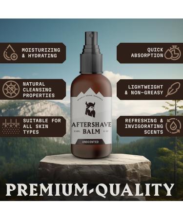 Premium Unscented Viking Shaving Products for Men - Aftershave Balm & Skin Protection - 4 oz Bottle - Buy Online on GoSupps.com