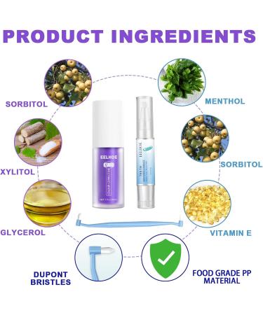 Herosmile Purple Toothpaste 4pcs | Teeth Whitening & Color Correction Foam | Brighten Your Smile with Advanced Oral Care - Buy Online on GoSupps.com