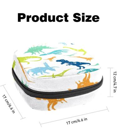 Original Dino Dinosaurs Pattern Sanitary Napkin Storage Bag | Portable Menstrual Pad & Cup Pocket for Teen Girls & Women - Buy Online on GoSupps.com