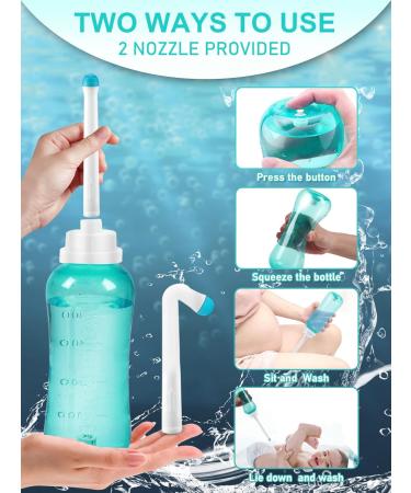 Postpartum Peri Bottle | Portable 16oz Travel Bidet for Personal Hygiene & Cleaning - Green - Buy Online on GoSupps.com