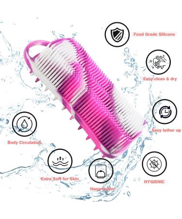 YEALIFE Camo Purple Silicone Body Scrubber: 2-in-1 Body & Hair Brush for Shower, Easy Clean, Stimulates Blood Circulation - Women & Men - Buy Online on GoSupps.com