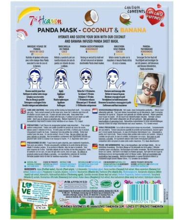 7th Heaven Panda Face Sheet Mask with Coconut & Banana to Hydrate & Moisturise Skin - Buy Online on GoSupps.com