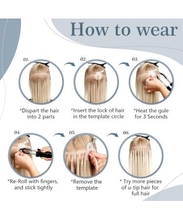 60cm Platinum Blonde Keratin U-Tip Hair Extensions - 100g Real Human Hair Bonding Extensions Smooth & Soft 7A Quality - Buy Online on GoSupps.com