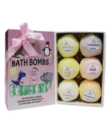 Bath Bombs for Kids with Surprise Toys Inside 6 Pack Bath Bombs Gift Set Kids Safe Organic Bubble Bathbomb Handmade Fizzy Bombs Kit for Boys Girls Women Ideal Gift for Birthday