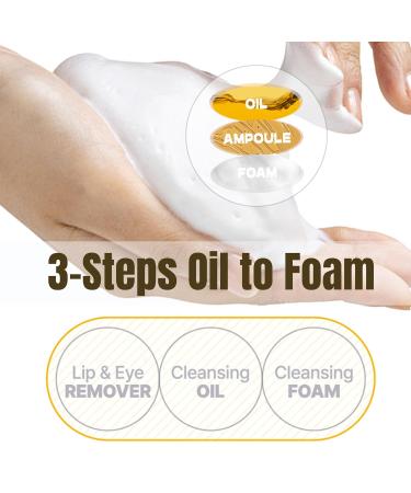 3-in-1 Gentle Oil to Cleansing Foam Cleanser - Macadamia & Flaxseed Oils for Pore Control - Transforming Korean Skincare - Nourishing & Protecting (6.76 fl. oz.) - International Shipping Available - Buy Online on GoSupps.com
