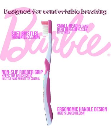 (barbiegirls Deluxe Kit) - Premium Kids Girls Boys Children Friendly Designed Happy Brushing Time BarbieGirls Soft Bristle Toothbrush Kit Manual Toothbrush Cover Cap Rinsing Cup Extra Brushes - Buy Online on GoSupps.com