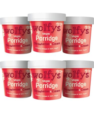 Wolfy's Vegan Strawberries & Cream Porridge 84g (Pack of 6)