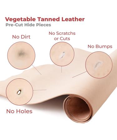 ELW Vegetable Tanned Leather 4-6 SQ FT | Full Grain Cowhide for Crafting & Tooling - Buy Online on GoSupps.com