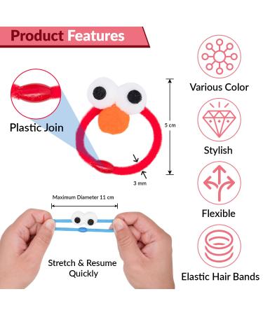 BELOF 18 pcs Cute Hair Accessories for Girls - Toddler Hair Ties Ponytail Holder Elastic Bands in Red, Blue, and Pink - Perfect for Birthday Party Favors - Buy Online on GoSupps.com