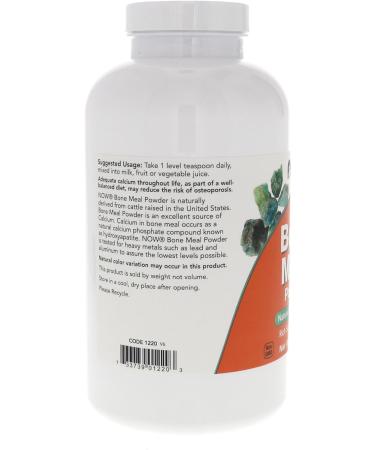 Now Foods Bone Meal Powder 16 oz - Natural Calcium Supplement - Buy Online on GoSupps.com