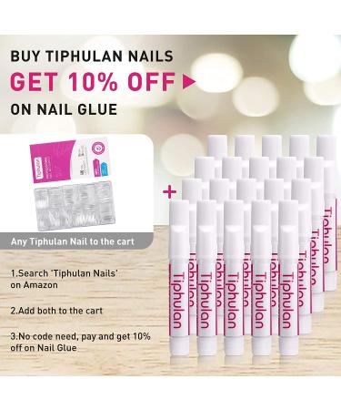 Tiphulan Nail Glue - 20PCS Professional Adhesive for Press On Nails | Strong Hold Fake Nails Glue Bulk Pack | Long Lasting & Super Strong Bond for Acrylic Nails - 2g/pcs - Buy Online on GoSupps.com