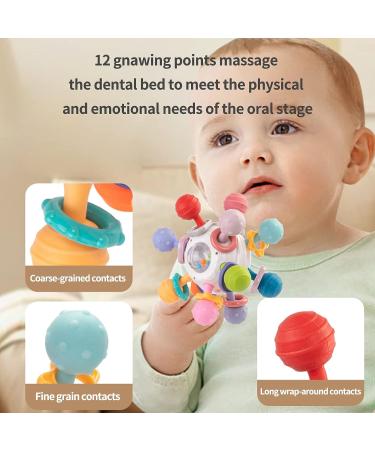 Sensory Teething Toy for Babies 0-18 Months - White Teething Ball Rattle & Grasping Activity Toy for Boys and Girls - Buy Online on GoSupps.com