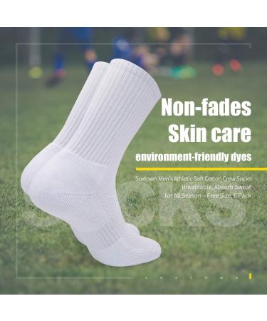 SOX TOWN Men's Moisture Wicking Combed Cotton Crew Socks White 10-13 - Buy Online on GoSupps.com
