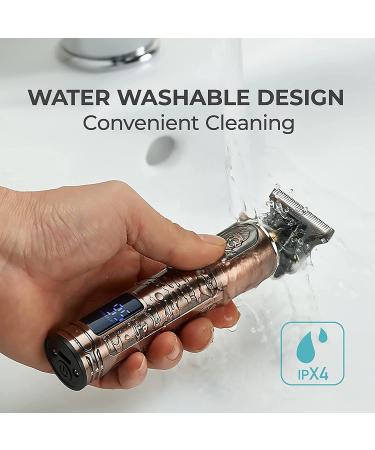 RESUXI Professional Men's Hair Clippers Cordless Zero Gapped Trimmers Pro Li T Blade Trimmer Waterproof Edgers Clippers for Men French Trimmer Detail Beard Shaver LED Display Rose Gold Knight Black - Buy Online on GoSupps.com