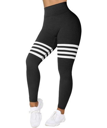 DREAMOON Seamless Butt Lifting Leggings | High Waisted Workout Yoga Pants | Gym Tights | Upgrade Butt Lifting | Black with Logo | Large - Buy Online on GoSupps.com
