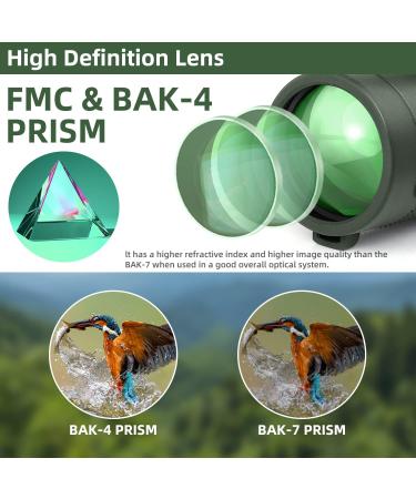 40x60 Monocular Telescope with Smartphone Holder & Tripod - HD Compact Monocular Scope for Bird Watching, Concerts, and Travel - Dark Green - Buy Online on GoSupps.com
