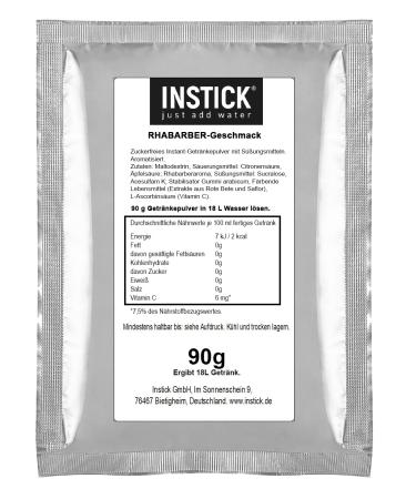 Intick Sugar-Free Instant Drink - Rhubarb Flavor | 18L Vegan Drink Powder | Low Calorie & Vitamin C Enriched - Buy Online on GoSupps.com