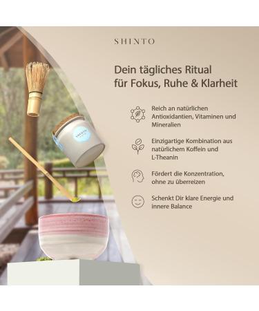 Shinto Bio Matcha tea Platin Ceremonial green tea powder shade & handpicked Direct import from Uji Japan reusable clay vessel 30g - Buy Online on GoSupps.com