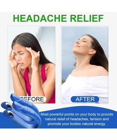 2 Pack Natural Acupressure Hand Pressure Point Clip for Headache Relief, Migraine, Stress Alleviation - Drug Free Wearable Device (Blue) - Buy Online on GoSupps.com
