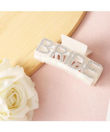 Bride Claw Clip White Bride Hair Clip Bridal Accessories to Be Gifts for Bachelorette Party Bridal Shower Shiny Hair Accessories for Bride with Sparkling Rhinestone for Wedding - Buy Online on GoSupps.com