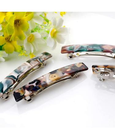 French-Designed Tortoise Shell Hair Barrettes | Acetate & Acrylic | Automatic Clip for Women - Buy Online on GoSupps.com