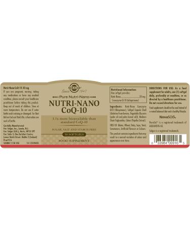 Buy Solgar Nutri Nano Co Q10 50 Caps - Premium Antioxidant Supplement | Fast International Shipping - Buy Online on GoSupps.com