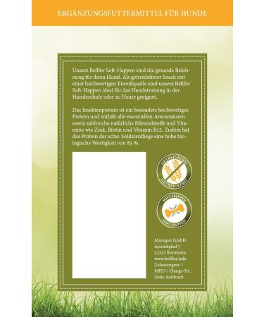 Bellfor Landgut-Happen Soft Snacks with Insects for Dogs 200 g Low Purine Suitable for All Breeds - Buy Online on GoSupps.com