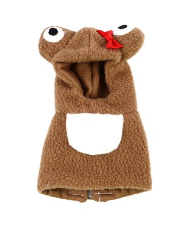 Balacoo Frog Pet Bird Hoodie Winter Clothes Christmas Parrot Frog Costume Jumpsuit Sweater Winter Warm Apparel for Parakeet Cockatiel Conure Cockatoo Birthday Show Brown S